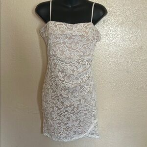 White Lace Spaghetti Strap Dress
